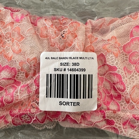 NWT Torrid Bandeau Multiway Unlined Balconette Bra Lace Pink - Picture 5 of 5